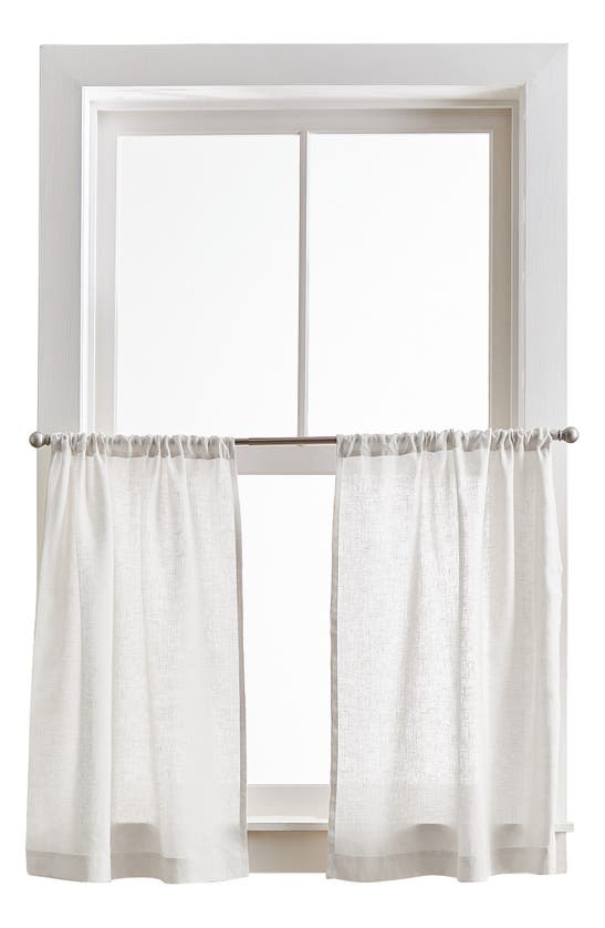 Peri Home Linen Set Of Two Half Window Panels In White