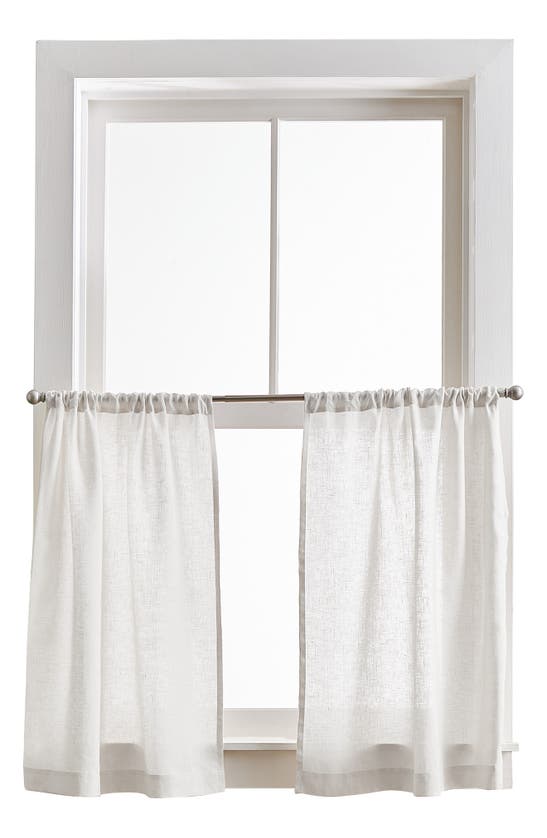 Peri Home Linen Set Of Two Half Window Panels In White