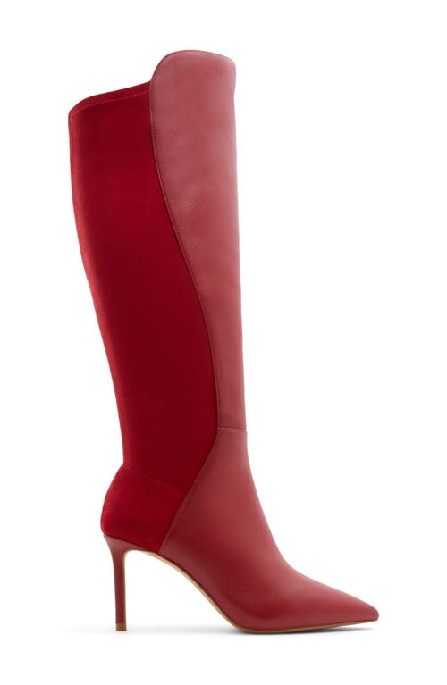 Shop Aldo Romee Pointed Toe Knee High Boot In Red