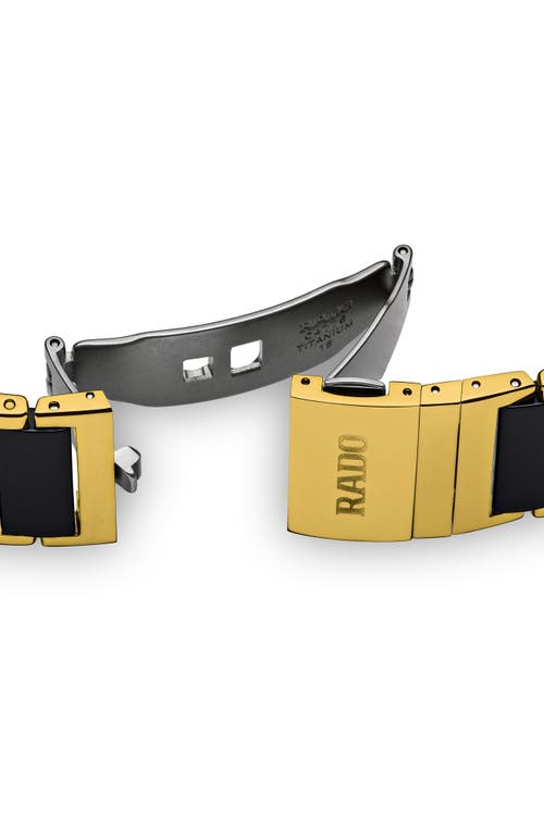 Rado Integral Diamond Ceramic Bracelet Watch, 31mm X 41.1mm In Black/gold