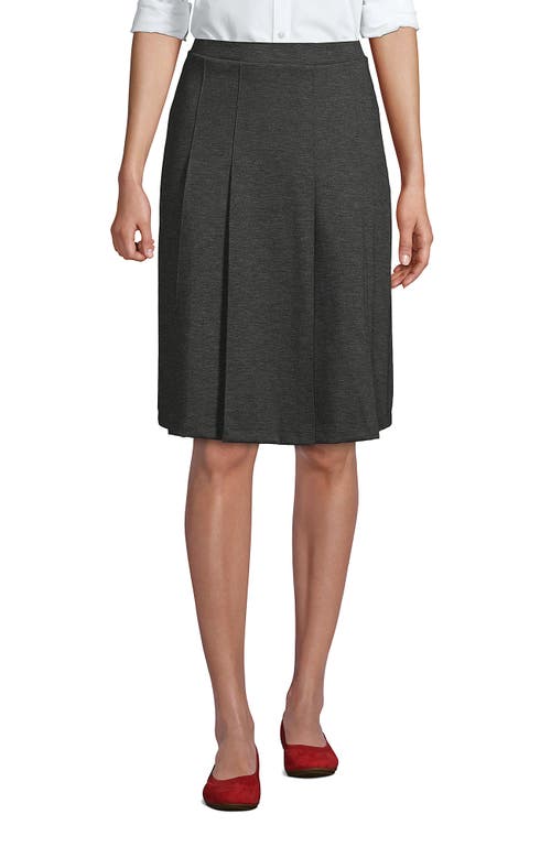 Lands' End School Uniform Ponte Pleat Skirt In Charcoal Heather