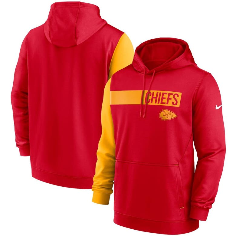 Nike Red/gold Kansas City Chiefs Colorblock Performance Pullover