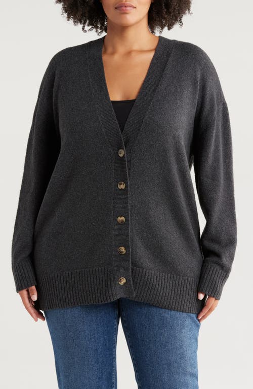 Caslonr Caslon(r) V-neck Cocoon Cardigan (plus)<br /> In Grey Dark Charcoal