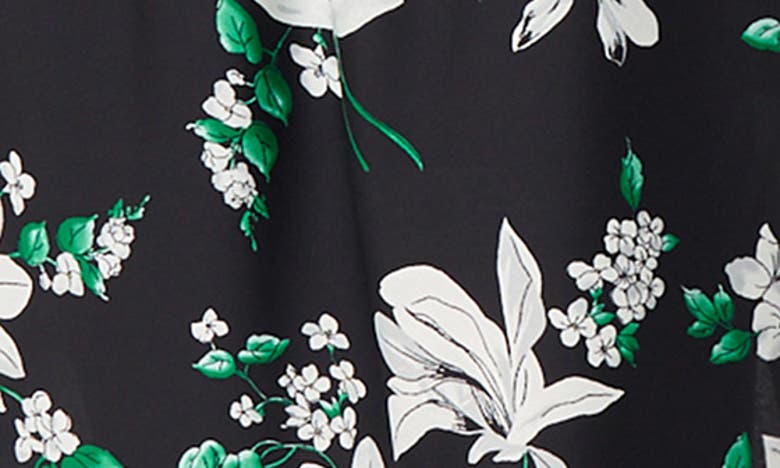 Shop Jones New York Floral Belted Midi Dress In Jones Black/ Kelly Mlt