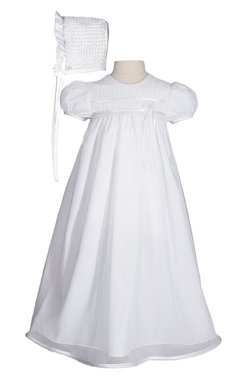 Little Things Mean a Lot Christening Gown & Hat Set in White at Nordstrom, Size Newborn