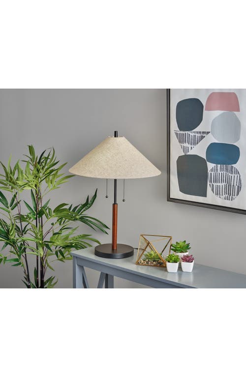 Adesso Lighting Palmer Table Lamp In Black/walnut Wood