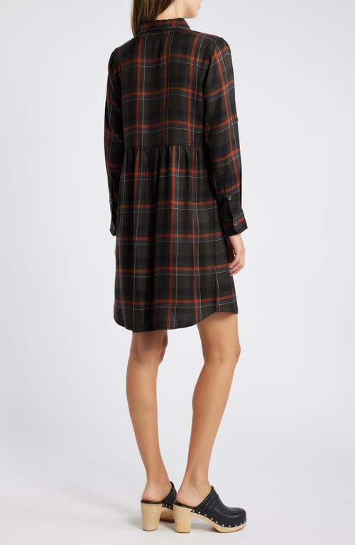 Shop Hatley Cara Plaid Button-up Shirtdress In Black