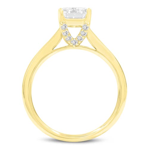 Luvmyjewelry Narine 14k Yellow Gold Emerald Cut Lab Grown Diamond Hidden Halo Engagement Ring In 14k Yellow Gold
