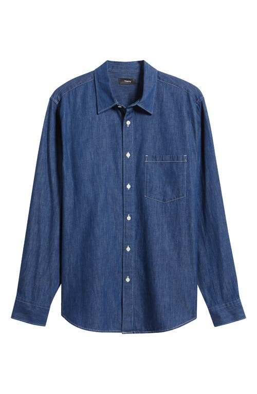 Theory Noll Serge Light Denim Button-up Shirt In Light Indigo - G1w