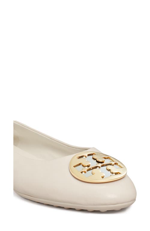 Shop Tory Burch Claire Ballet Flat In New Ivory/silver/gold