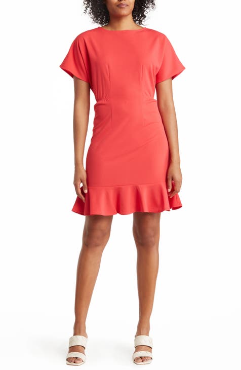 Ruffle Hem Short Sleeve Dress