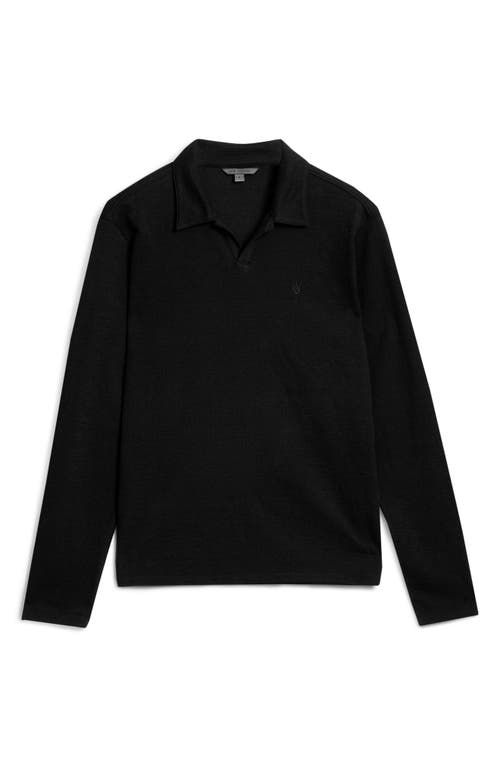 Shop John Varvatos Morris Long Sleeve Johnny Collar Polo In Black