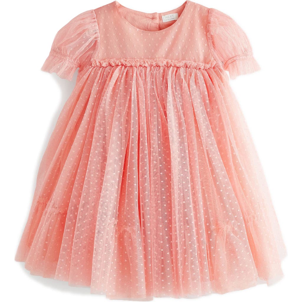 Next Kids' Dot Tulle Party Dress In Pink