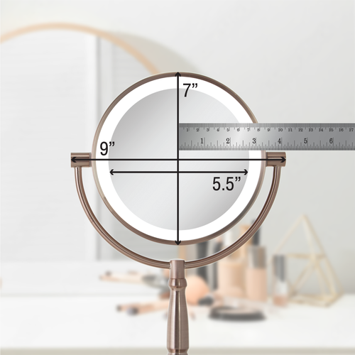 Zadro Lighted Makeup Mirror With 10x/1x Magnifications & Cordless In Rose Gold