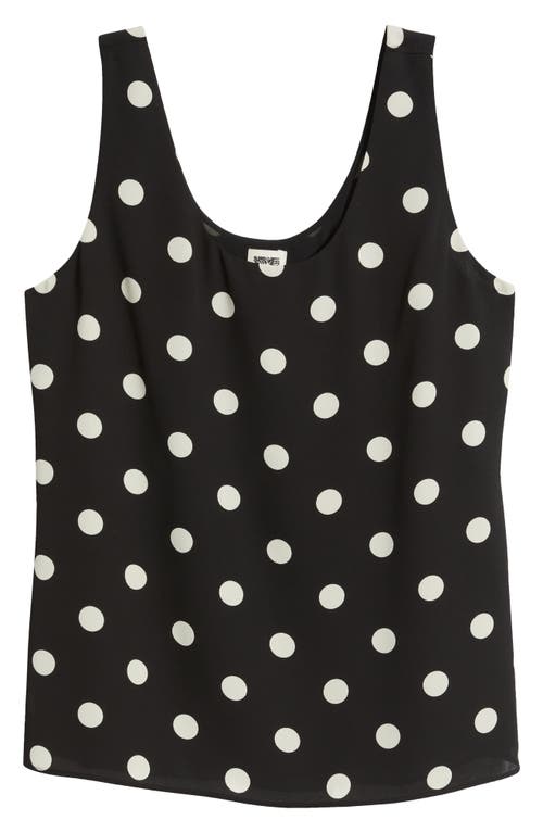 Shop Anne Klein Polka Dot Scoop Neck Shell In Anne Black/anne White