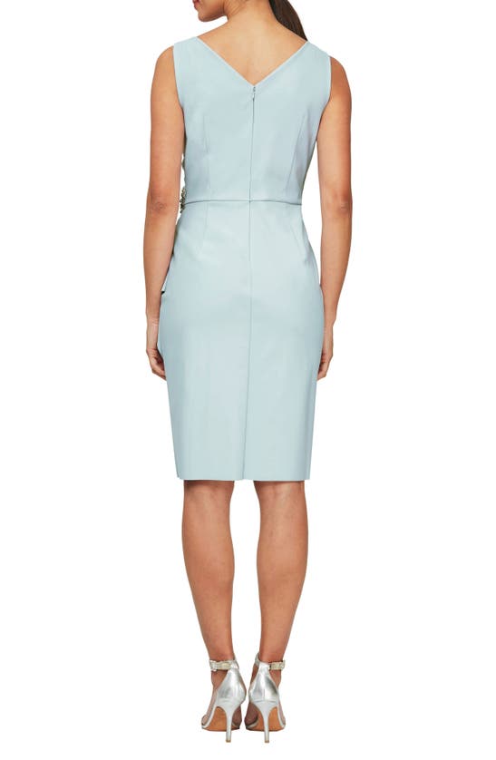 Shop Alex Evenings Side Ruched Cocktail Dress In Ice Sage