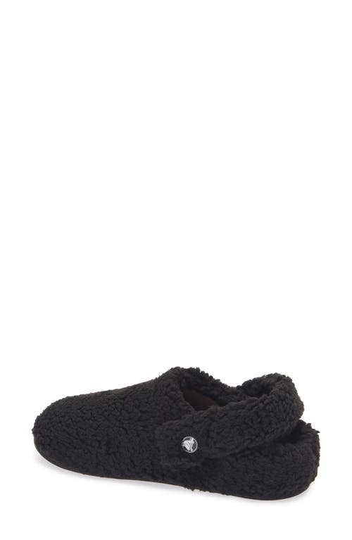 Crocs Classic Cozzzy Faux Fur Slipper Clog In Black