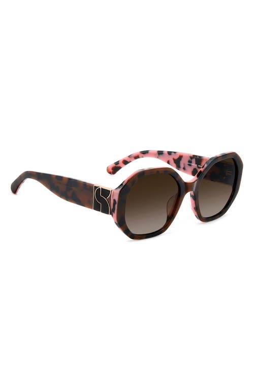 Kate Spade New York Flynnie 54mm Geometric Sunglasses In Brown