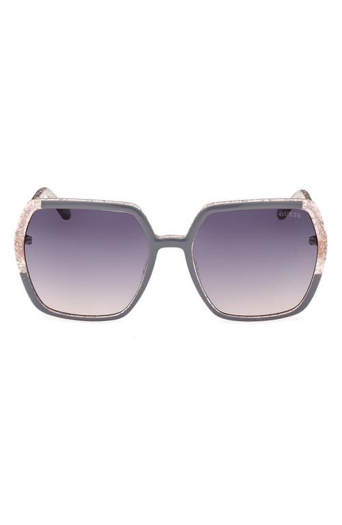 56mm Square Sunglasses in Grey /Gradient Smoke