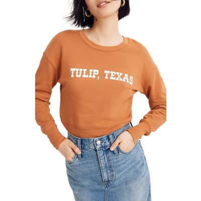 Madewell Tulip Texas Crop Sweatshirt, Orange