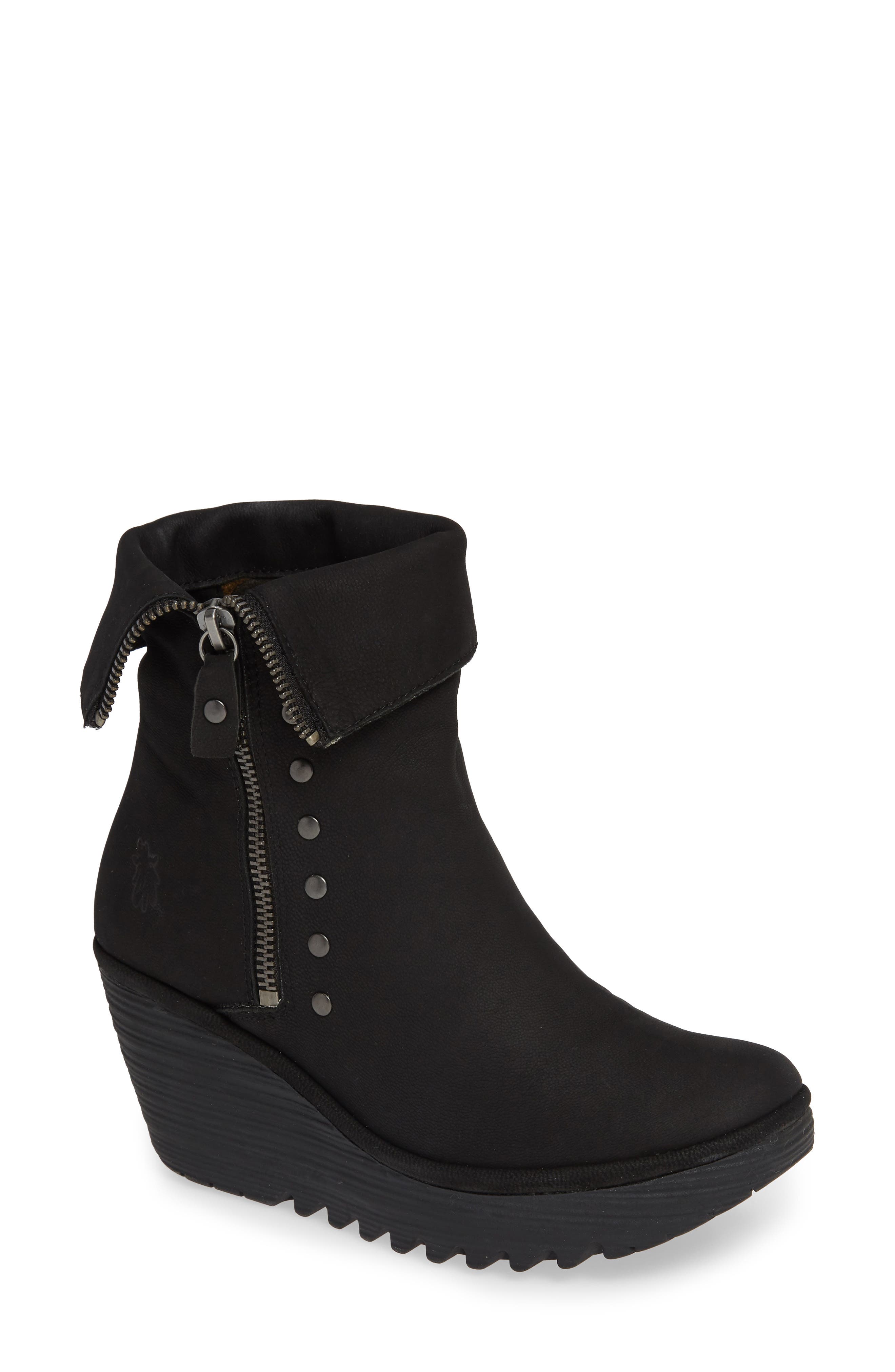 Fly London Yemi Wedge Bootie, Black