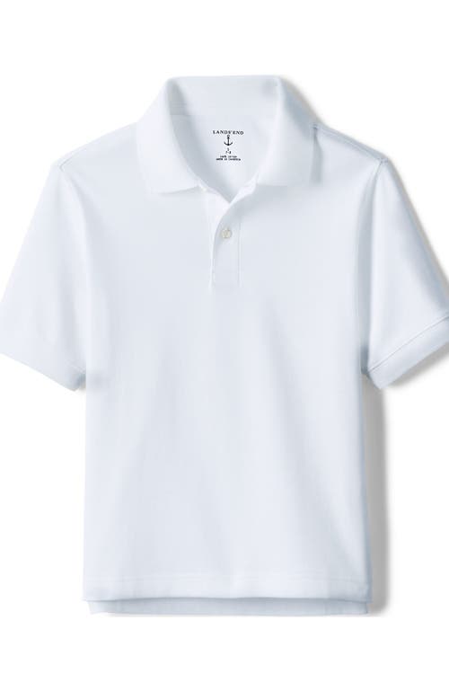 Lands' End School Uniform Kids Short Sleeve Interlock Polo Shirt In White