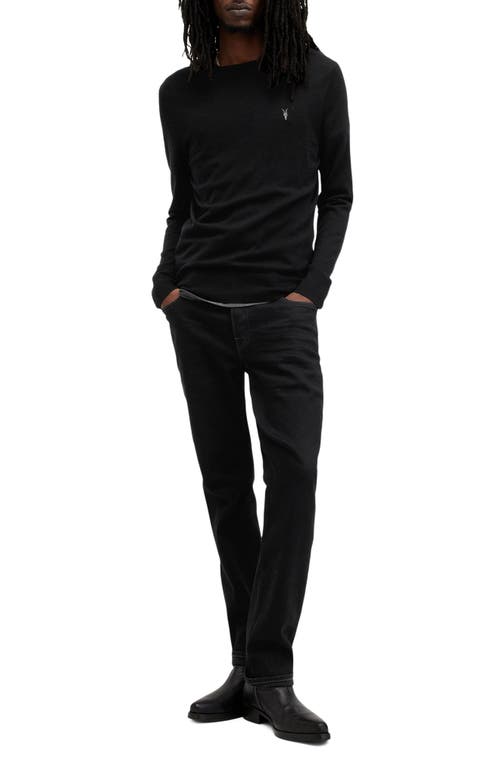 Shop Allsaints Mode Merino Wool Crewneck Sweater In Black