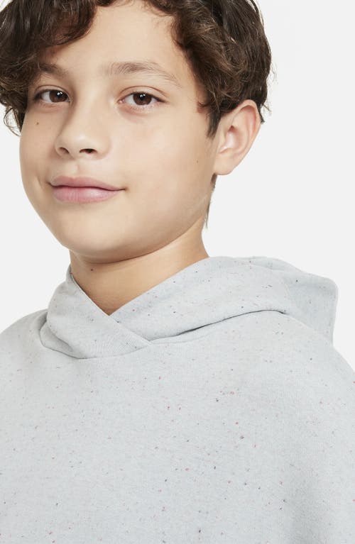 Shop Nike Kids' Icon Fleece Pullover Hoodie In Light Pumice/light Silver