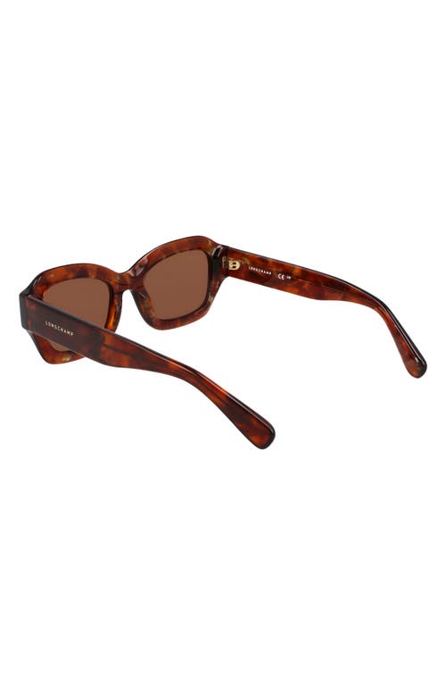 Longchamp Heritage 50mm Cat Eye Sunglasses In Textured Brown