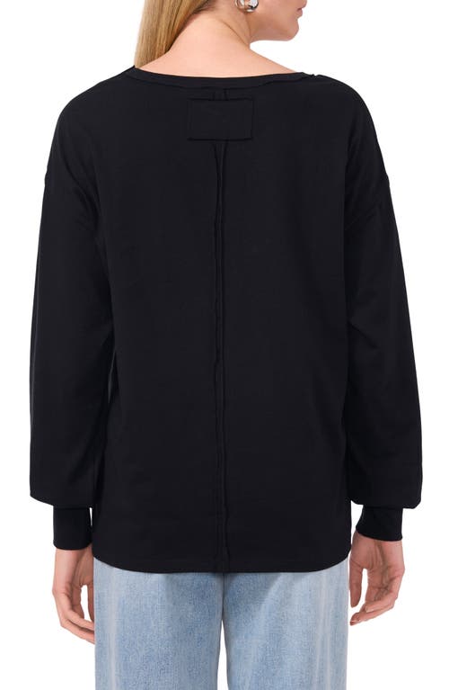 1.state Oversize Pocket Fleece Pullover In Rich Black
