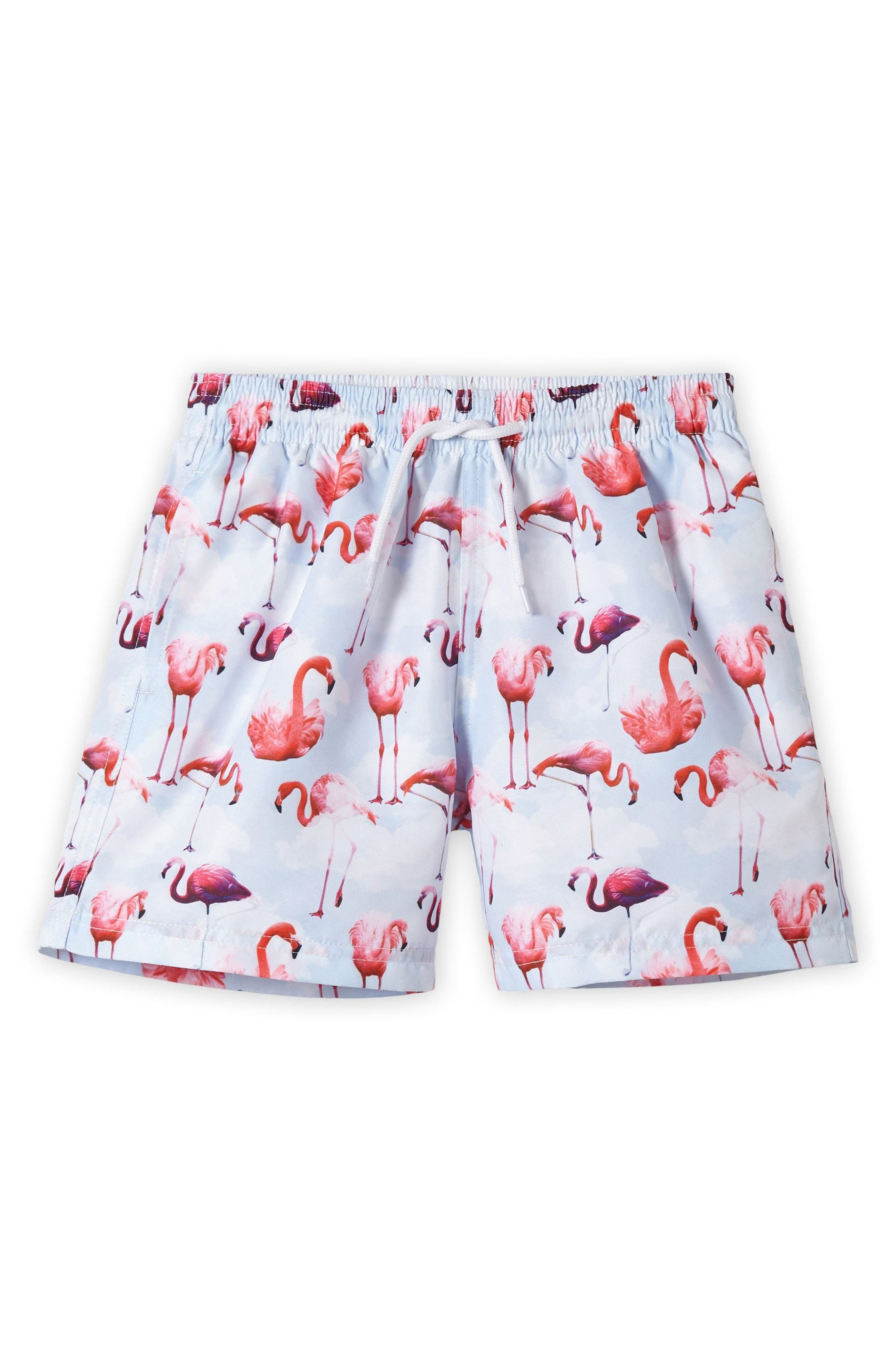 boy flamingo swim trunks