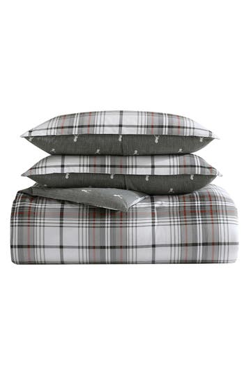 Eddie Bauer Alder Plaid Twin Comforter Set In Grey Multi