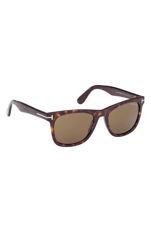 Shop Tom Ford Kevyn 52mm Square Sunglasses In Shiny Dark Havana/roviex