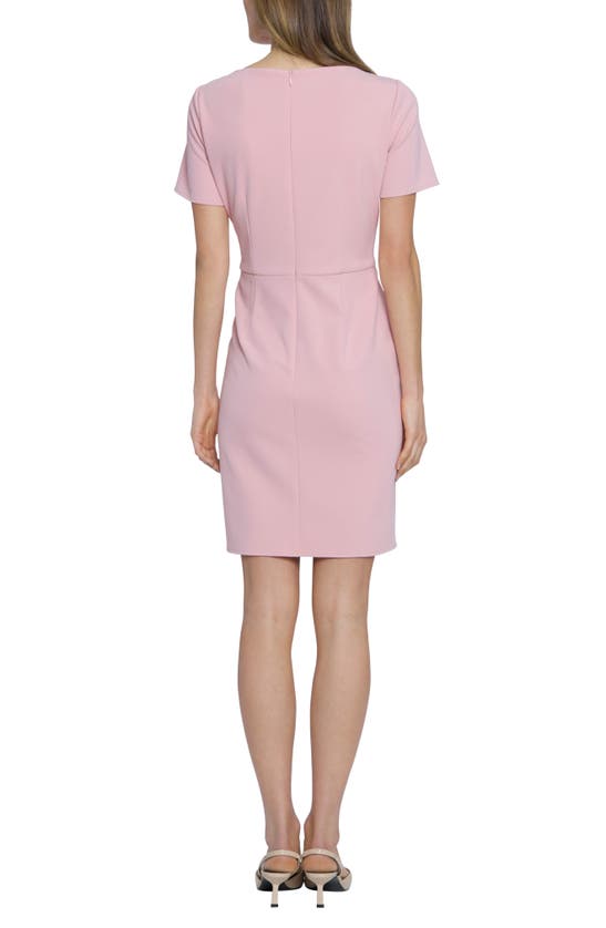 Donna Morgan Side Twist Sheath Dress In Shell Pink