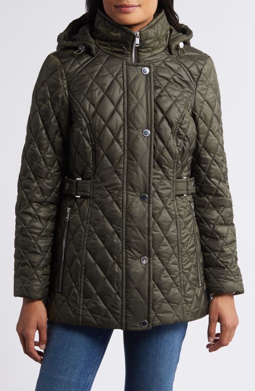Quilted Water Resistant Jacket in Olive