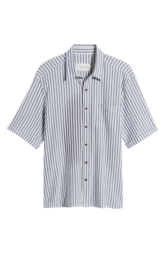 Shop Peregrine Cotton Short Sleeve Button-up Shirt In Blue
