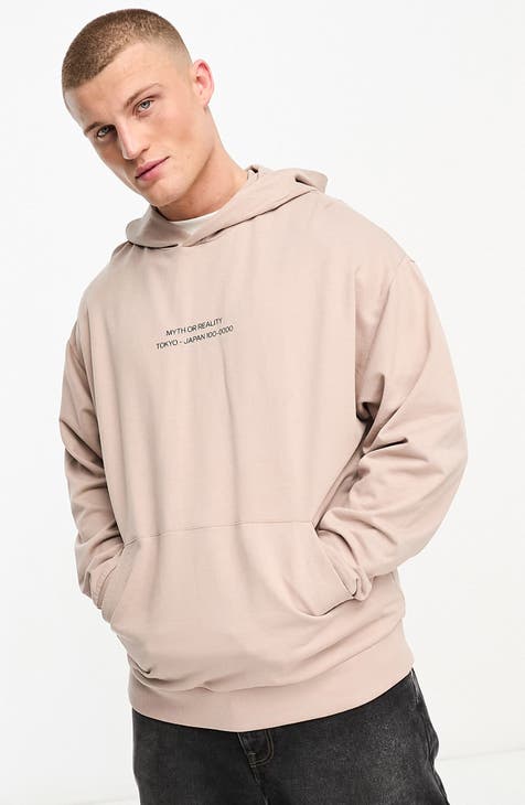 ASOS DESIGN heavyweight oversized zip through hoodie in washed brown