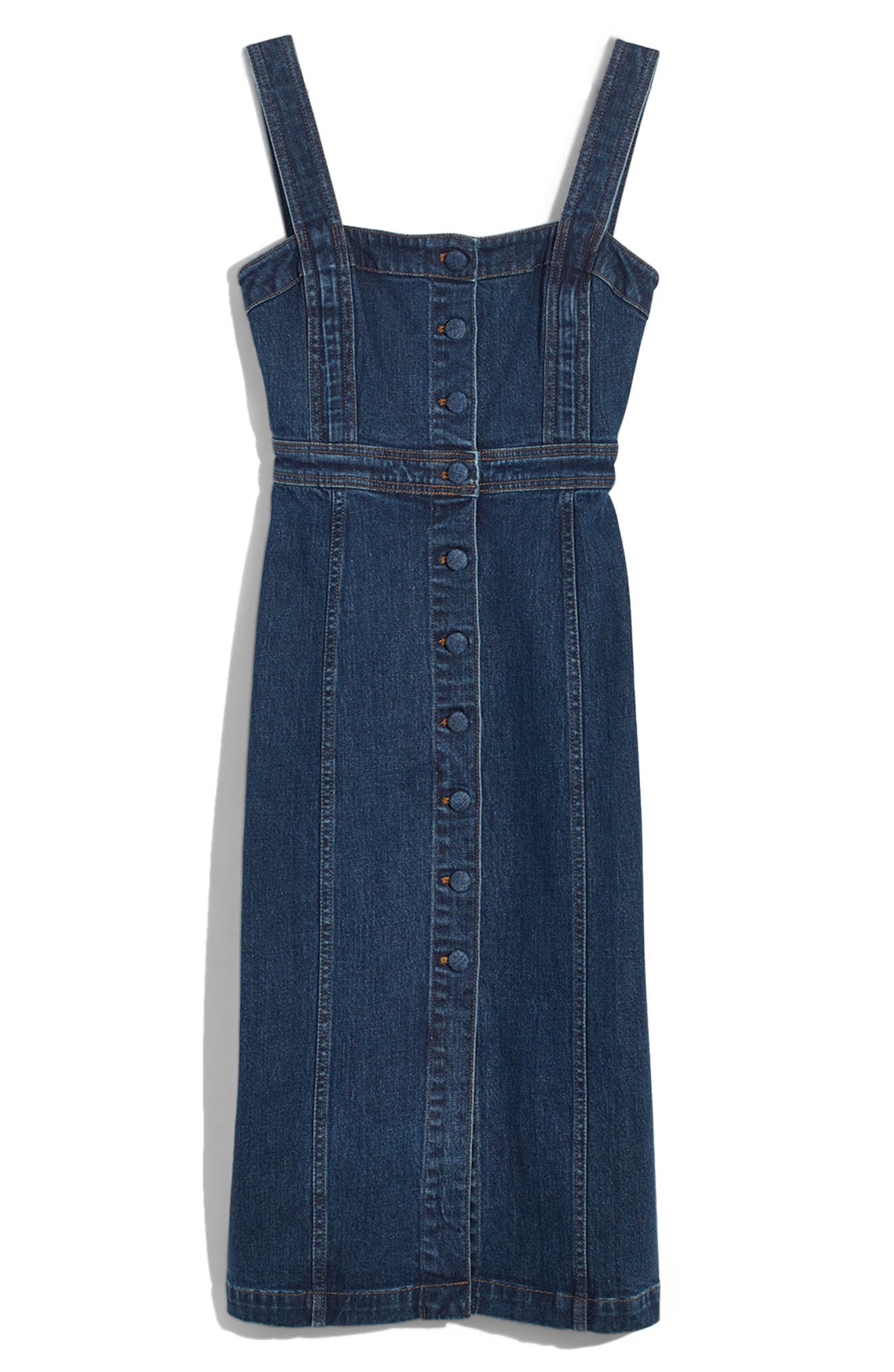 madewell denim covered button dress