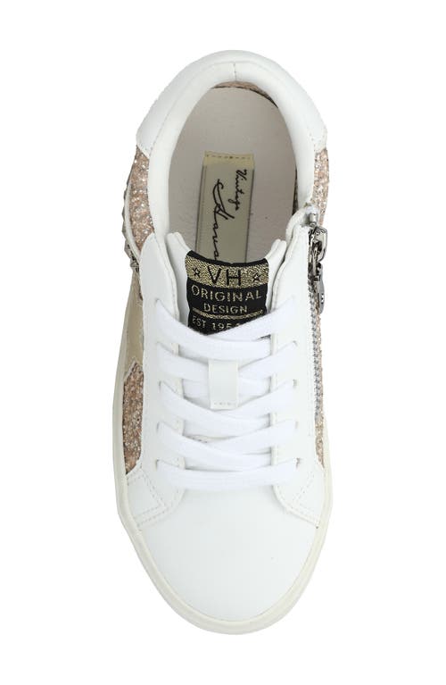 Shop Vintage Havana Kids' Patty High Top Sneaker In White/gold Glitter