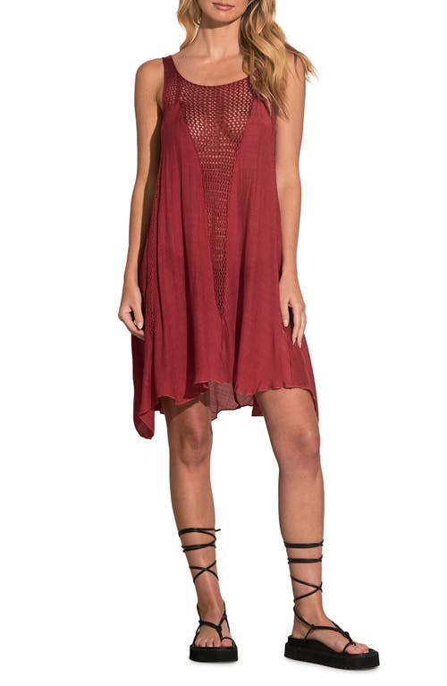 Elan Crochet Inset Cover Up Dress in Red Smart Closet