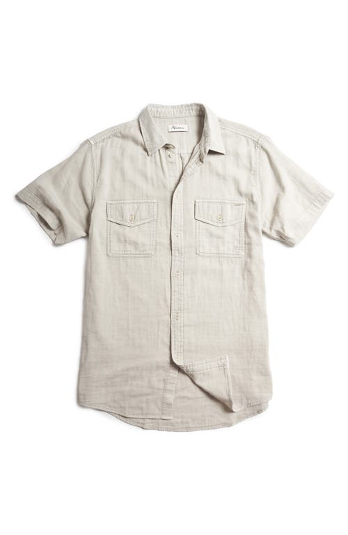 Leeds Cotton Gauze Short Sleeve Button-Up Shirt in Chalk