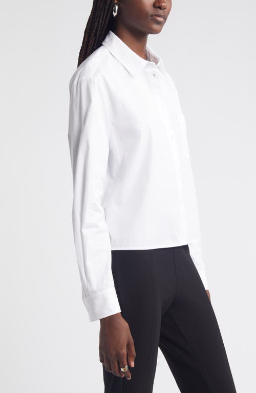 Shop Nordstrom Crop Cotton Poplin Button-up Shirt In White