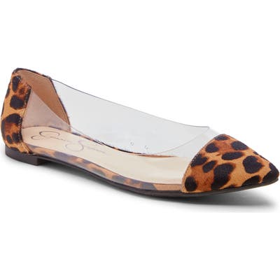 Jessica Simpson Zayra Genuine Calf Hair Flat, Brown