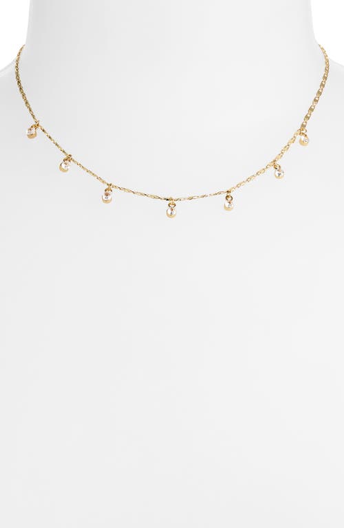 Shop Bp. Cubic Zirconia Station Necklace In 14k Gold Dipped