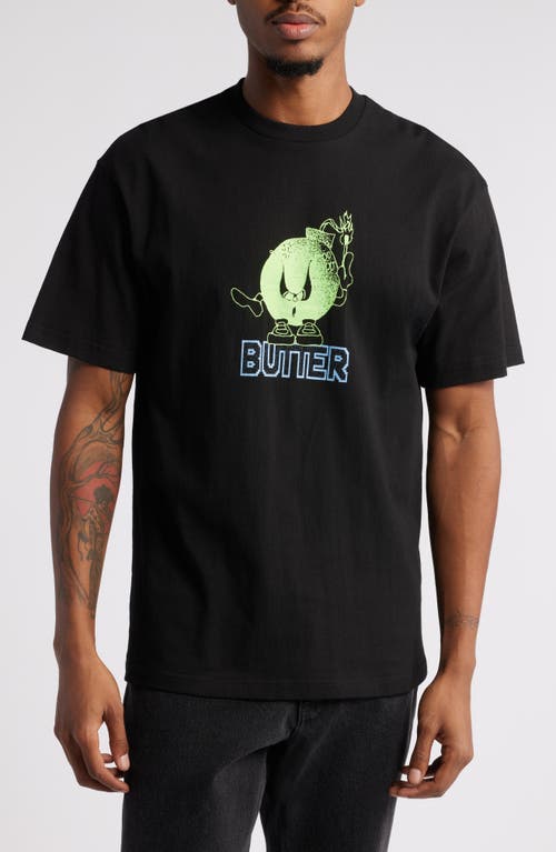 Butter Goods Bomb Logo Cotton Graphic T-Shirt in Black 