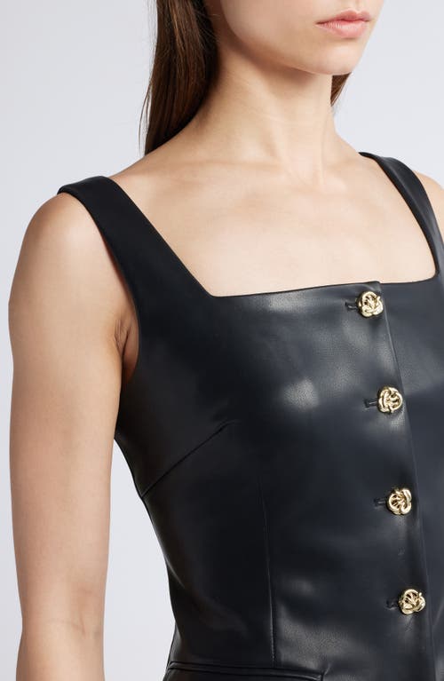 Shop Pixie Market Agatha Faux Leather Vest In Black