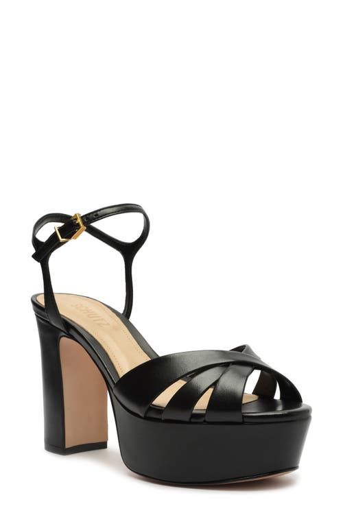 Schutz Keefa Ankle Strap Platform Sandal In Black