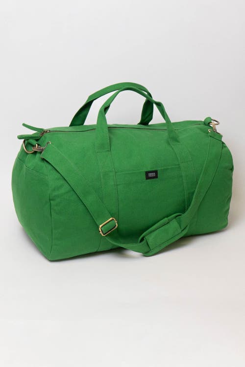 Shop Terra Thread Organic Cotton Duffle Bag In Moss Green