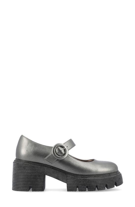 Journee Collection Zarynn Mary Jane Platform Pump In Pewter