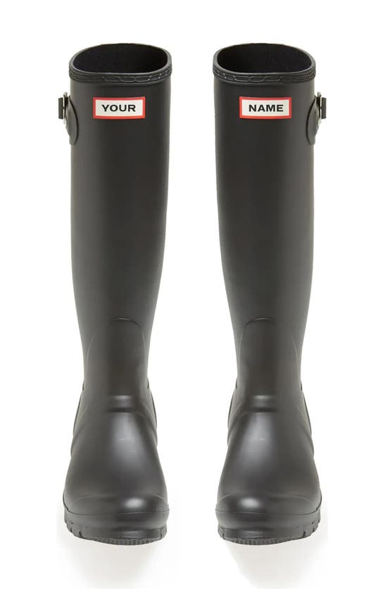 Hunter Original Tall Personalized Rain Boot In Black